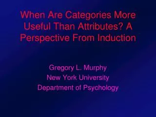 When Are Categories More Useful Than Attributes? A Perspective From Induction