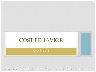 COST BEHAVIOR