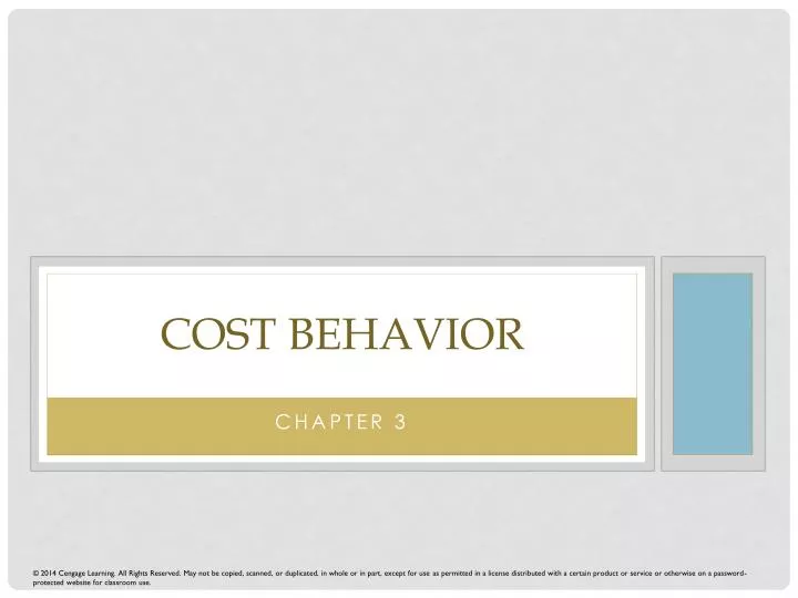 cost behavior