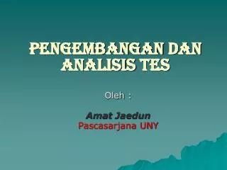 pengembangan dan analisis tes