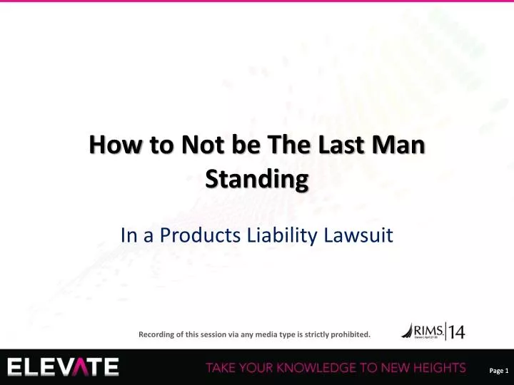 how to not be the last man standing