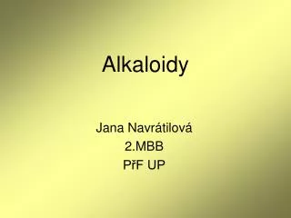 Alkaloidy