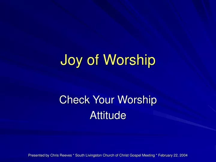 joy of worship
