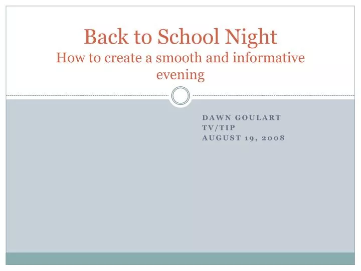 back to school night how to create a smooth and informative evening