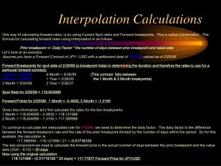 Interpolation Calculations