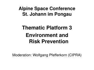 Alpine Space Conference St. Johann im Pongau
