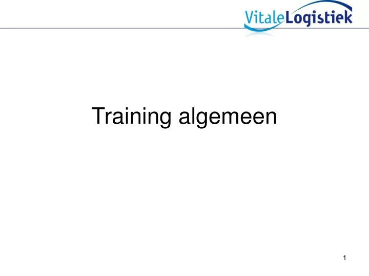 training algemeen