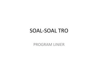 soal soal tro