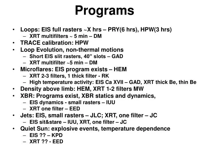 programs