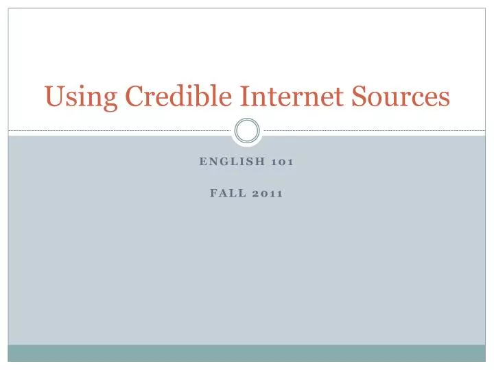 using credible internet sources