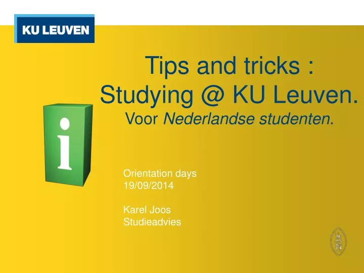 tips and tricks s tudying @ ku leuven voor nederlandse studenten