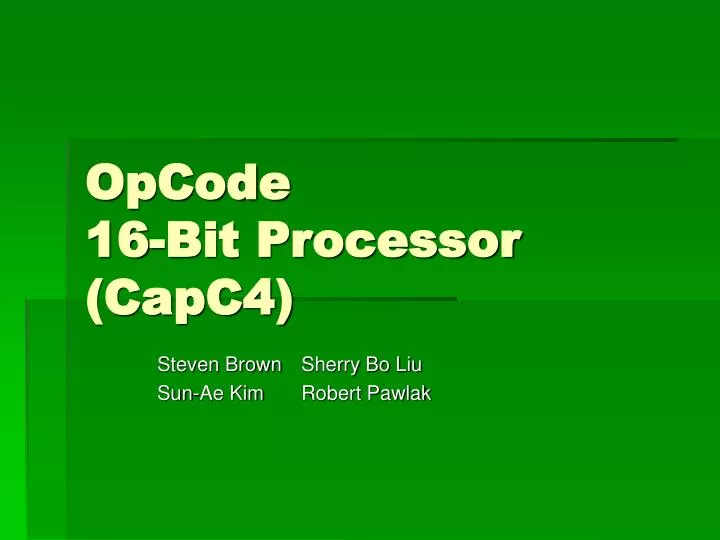 opcode 16 bit processor capc4