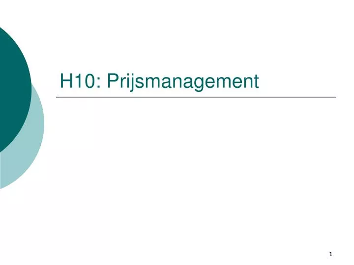h10 prijsmanagement