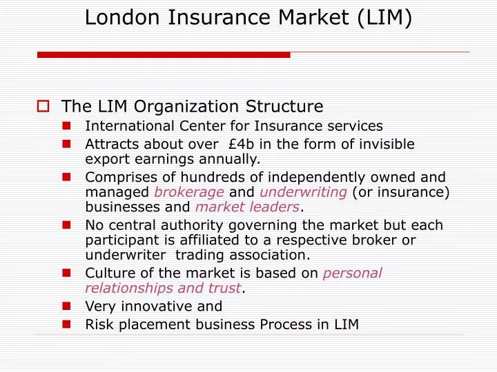 london insurance market lim