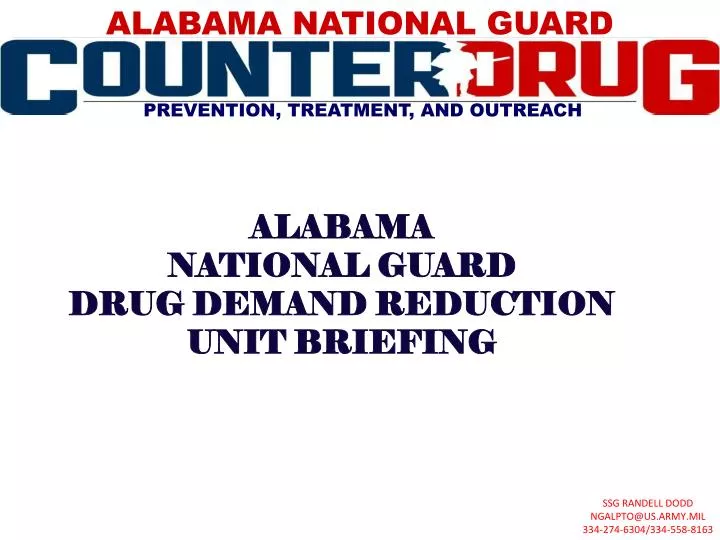 alabama national guard drug demand reduction unit briefing