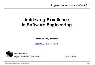 Achieving Excellence In Software Engineering