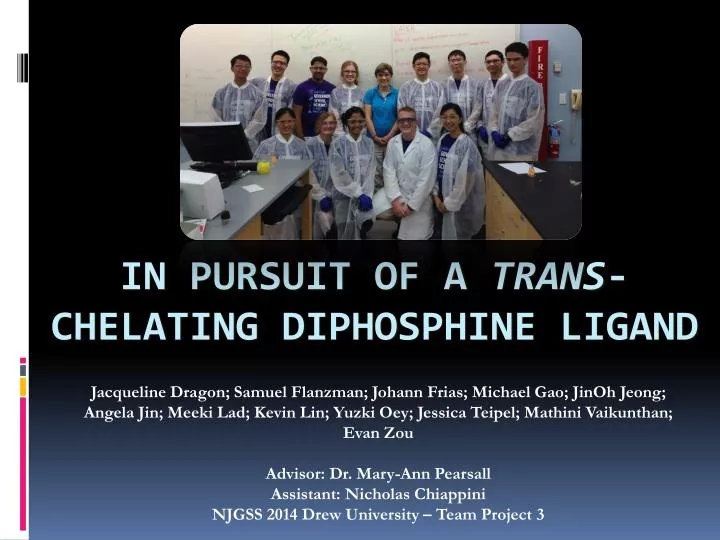 in pursuit of a trans chelating diphosphine ligand