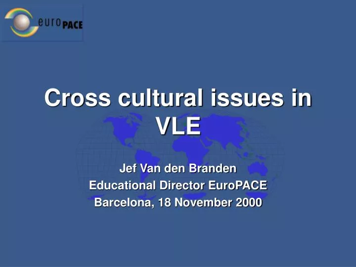 cross cultural issues in vle