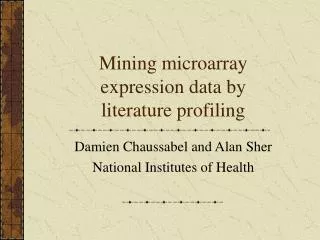 Mining microarray expression data by literature profiling