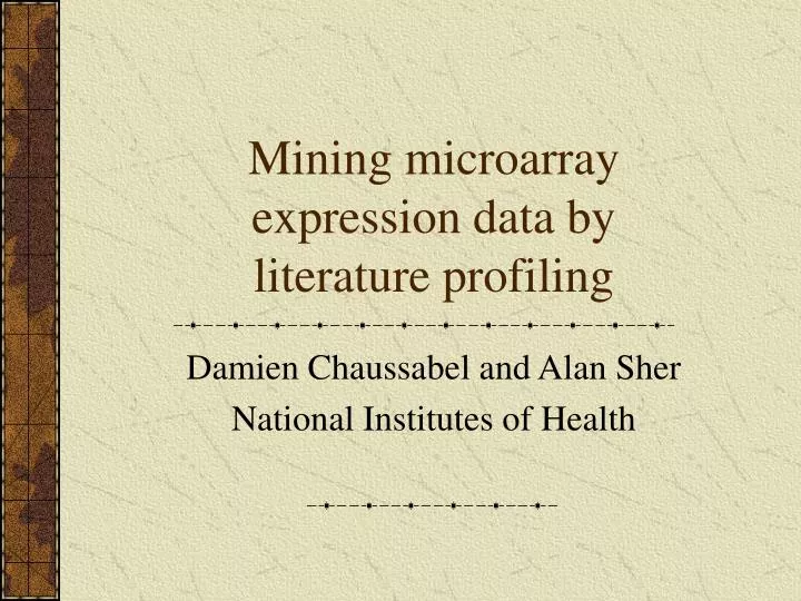 mining microarray expression data by literature profiling