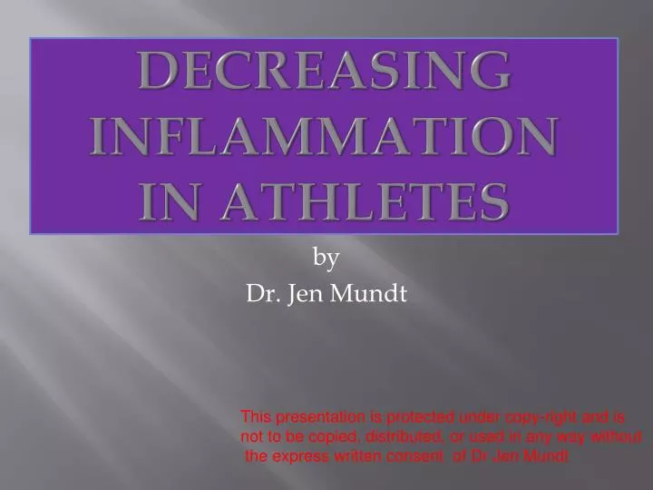 decreasing inflammation in athletes