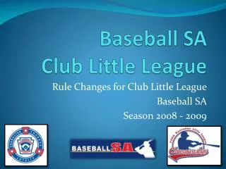 Baseball SA Club Little League
