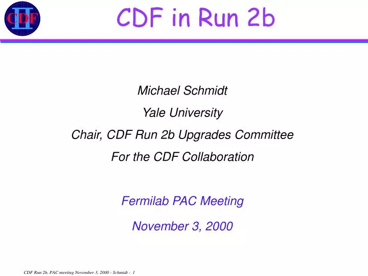 cdf in run 2b