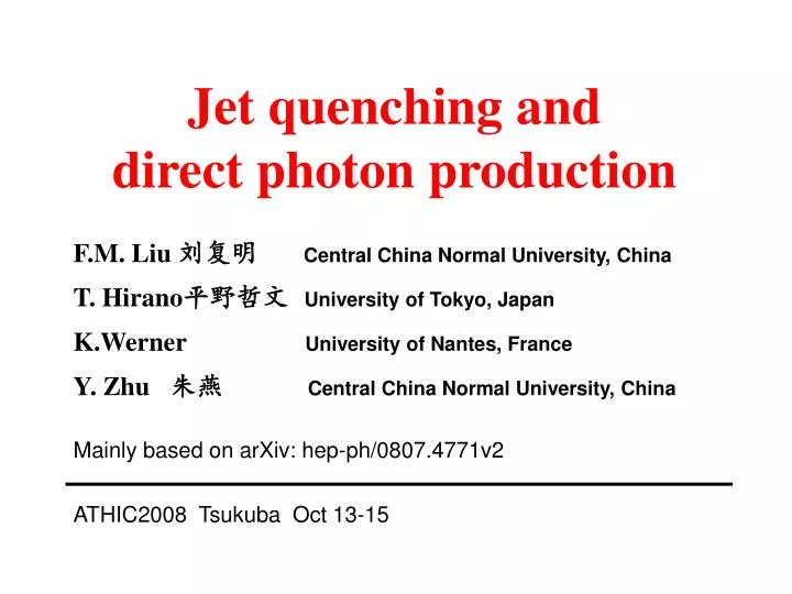 jet quenching and direct photon production
