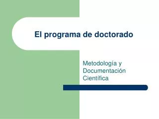 el programa de doctorado