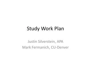 Study Work Plan