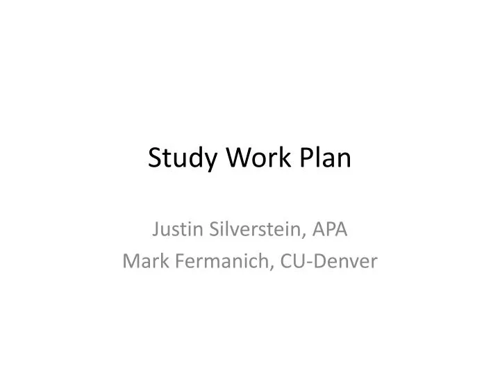 study work plan