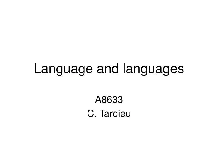 language and languages