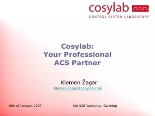Cosylab: Your Professional ACS Partner
