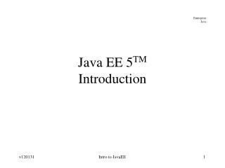 Java EE 5 TM Introduction