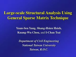 Large-scale Structural Analysis Using General Sparse Matrix Technique