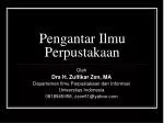 Pengantar Ilmu Perpustakaan - slide 1