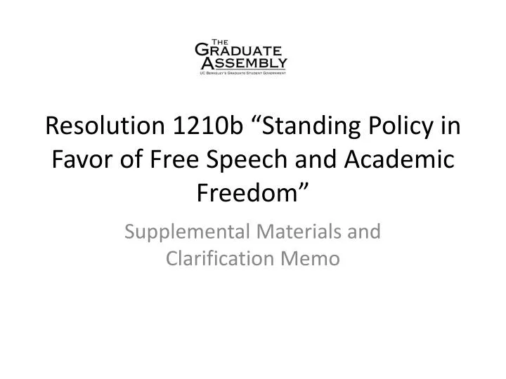 resolution 1210b standing policy in favor of free speech and academic freedom