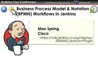 Business Process Model &amp; Notation ( BPMN ) Workflows in Jenkins