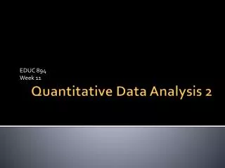 Quantitative Data A nalysis 2