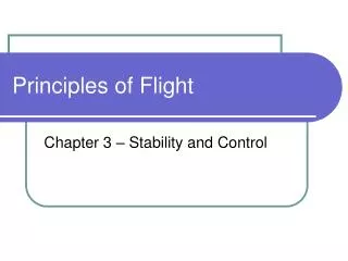 Principles of Flight