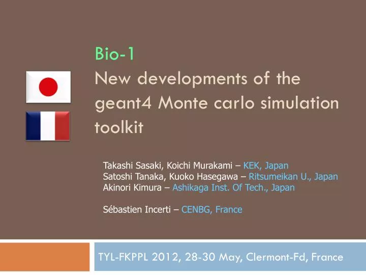 bio 1 new developments of the geant4 monte carlo simulation toolkit