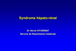 syndrome h pato r nal