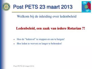 post pets 23 maart 2013