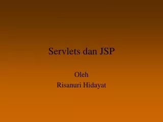 servlets dan jsp