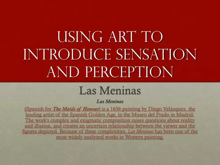 using art to introduce sensation and perception