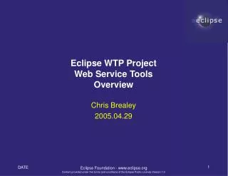 Eclipse WTP Project Web Service Tools Overview