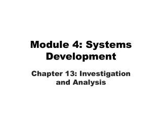 Module 4: Systems Development