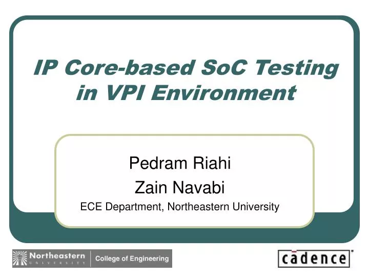 ip core based soc testing in vpi environment