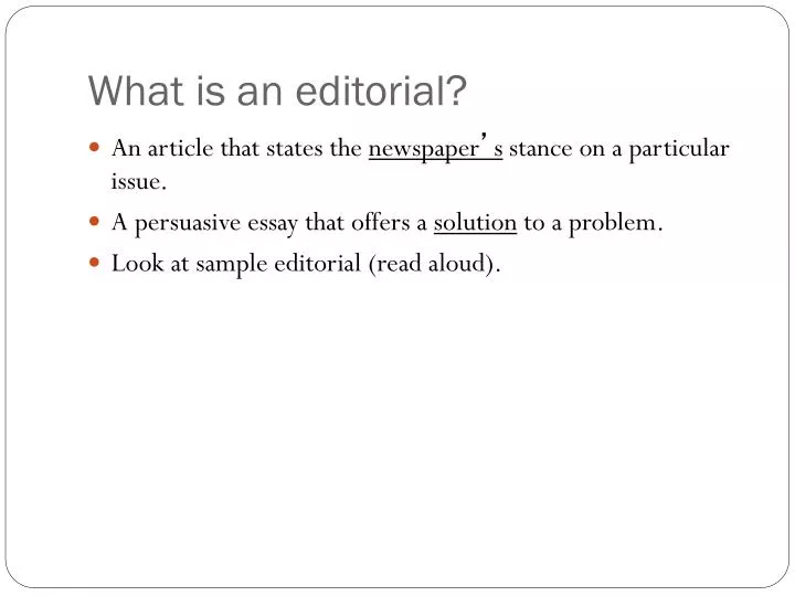 what is an editorial
