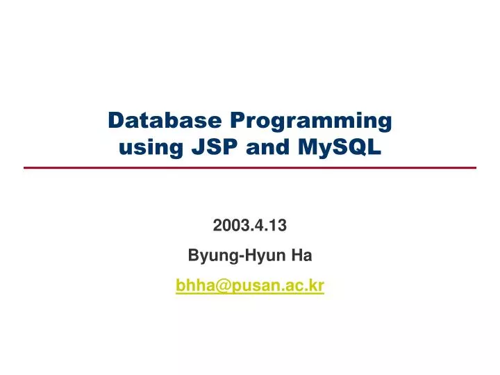 database programming using jsp and mysql